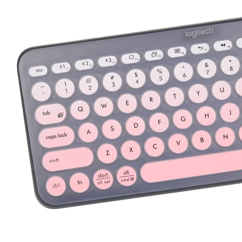 MUBUY-GOL Keyboard Cover for Logitech K380 Pebble Multi-Device Bluetooth Keyboard/Logitech Pebble Keys 2 K380s/Logitech K380 Multi-Device Bluetooth Keyboard, Logitech K380 Wireless Keyboard Cover Skin(GPink) - Image 2